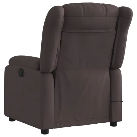 Fauteuil de massage inclinable électrique Marron foncé Tissu