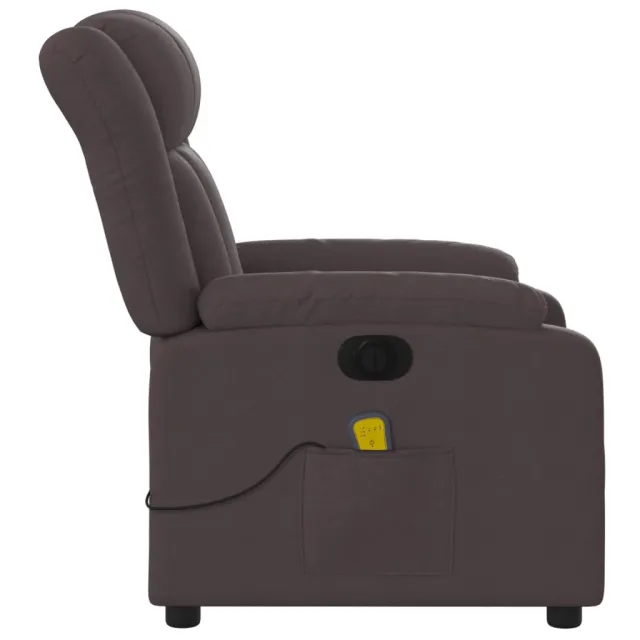 Fauteuil de massage inclinable électrique Marron foncé Tissu
