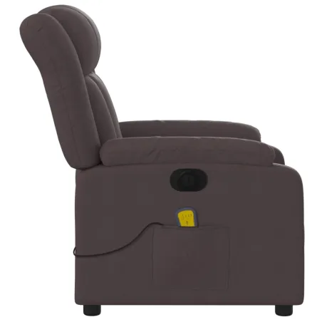 Fauteuil de massage inclinable électrique Marron foncé Tissu