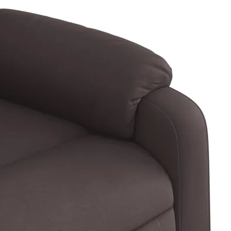 Fauteuil de massage inclinable électrique Marron foncé Tissu