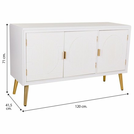 Aparador Alexandra House Living Blanco Dorado Madera MDF 41 x 71 x 120 2