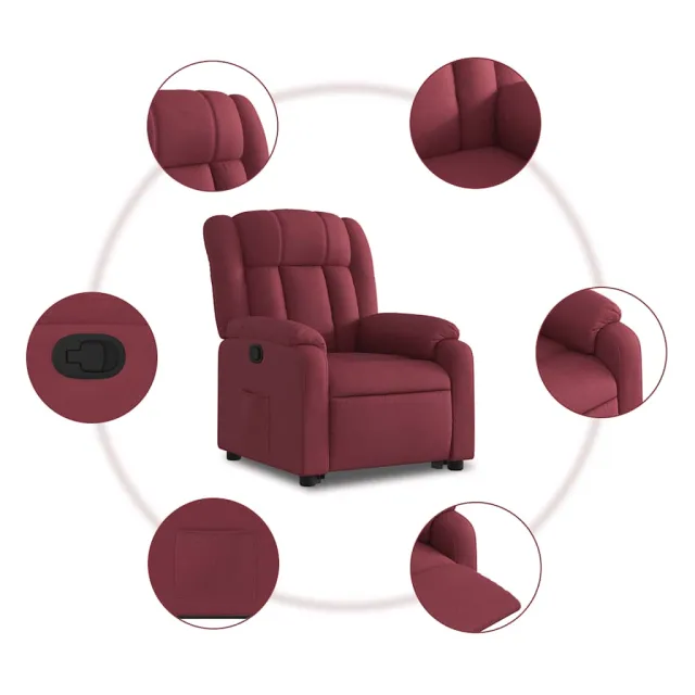 Fauteuil inclinable rouge bordeaux tissu