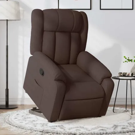 Fauteuil inclinable marron foncé tissu