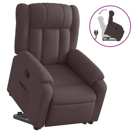 Fauteuil inclinable marron foncé tissu 2