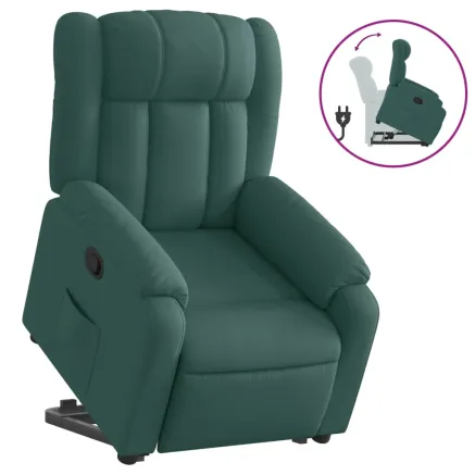 Fauteuil inclinable vert foncé tissu 2