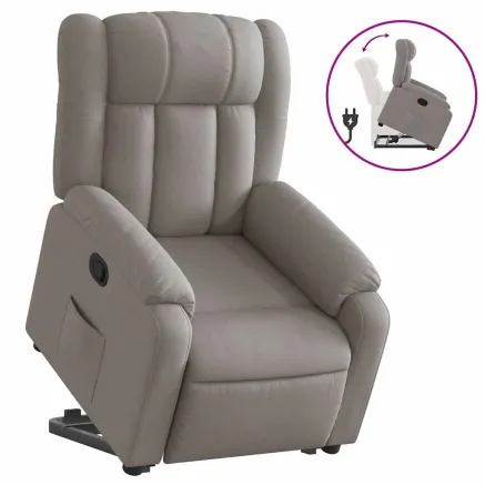 Fauteuil inclinable taupe tissu 2