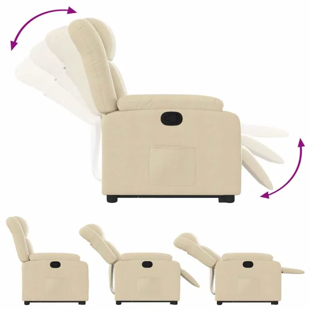 Fauteuil inclinable Crème Tissu
