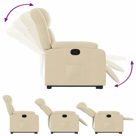 Fauteuil inclinable Crème Tissu