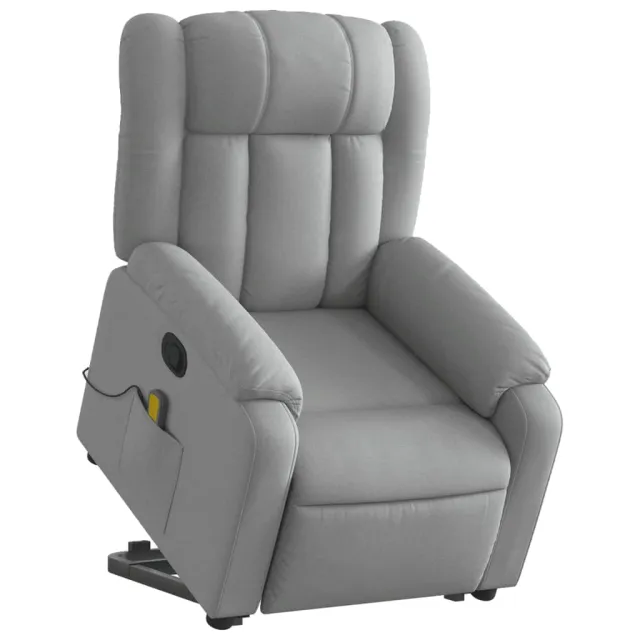 Fauteuil de massage inclinable Gris clair Tissu