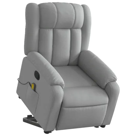 Fauteuil de massage inclinable Gris clair Tissu