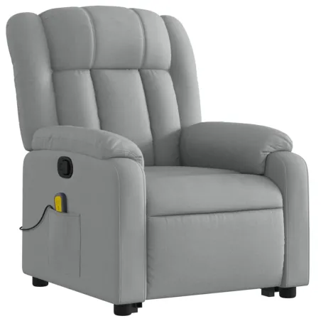 Fauteuil de massage inclinable Gris clair Tissu