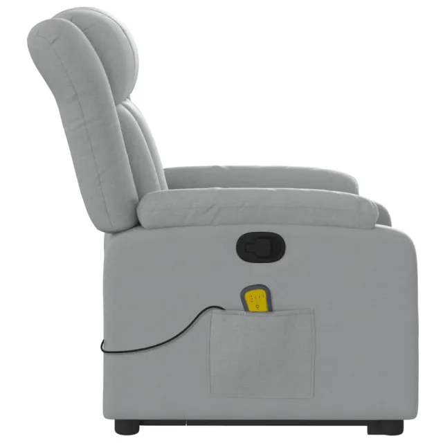 Fauteuil de massage inclinable Gris clair Tissu