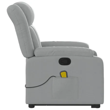 Fauteuil de massage inclinable Gris clair Tissu