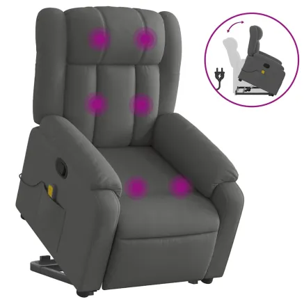 Fauteuil de massage inclinable Gris foncé Tissu 2