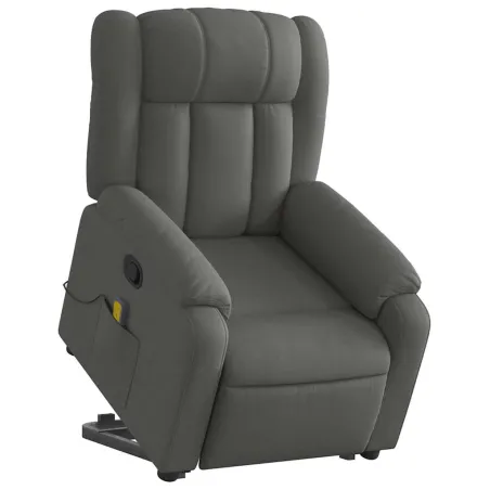 Fauteuil de massage inclinable Gris foncé Tissu