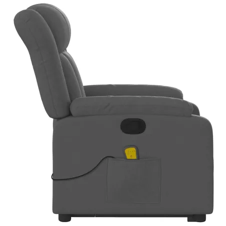 Fauteuil de massage inclinable Gris foncé Tissu