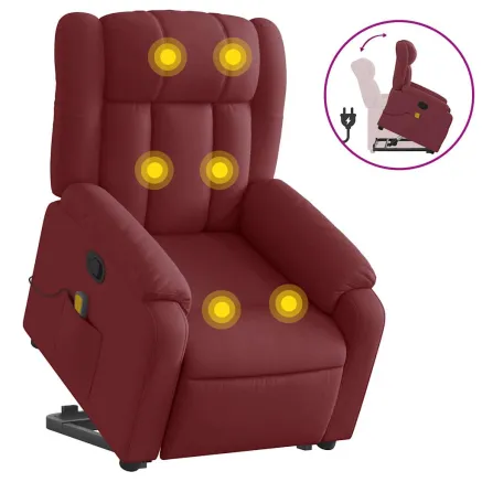 Fauteuil inclinable de massage Rouge bordeaux Tissu 2