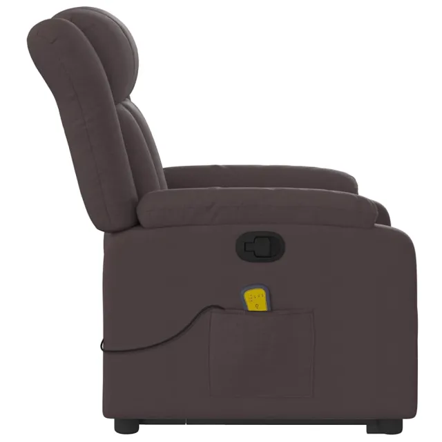 Fauteuil inclinable de massage Marron foncé Tissu