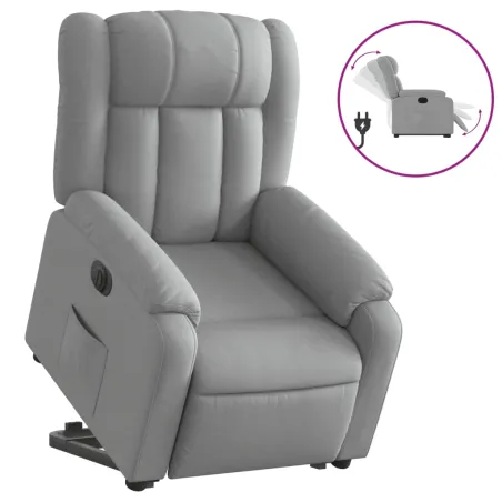Fauteuil inclinable électrique gris clair tissu