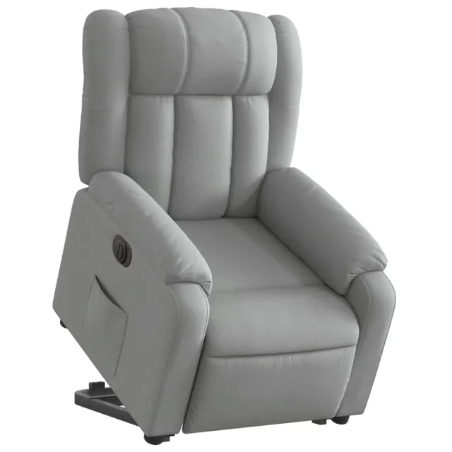 Fauteuil inclinable électrique gris clair tissu