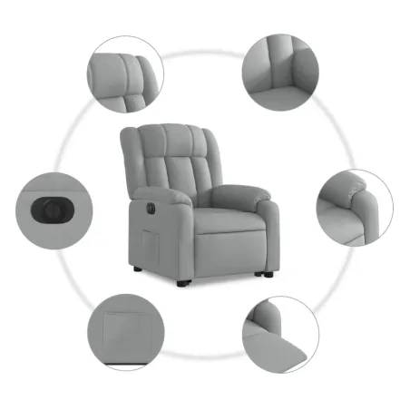 Fauteuil inclinable électrique gris clair tissu