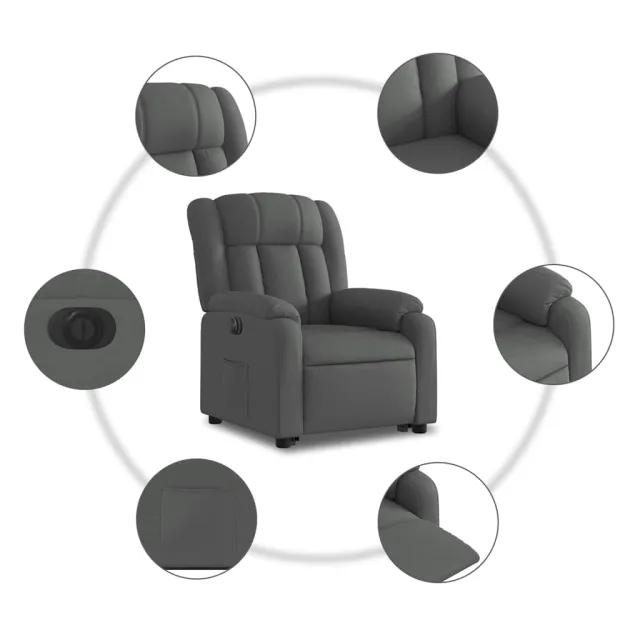 Fauteuil inclinable électrique gris foncé tissu
