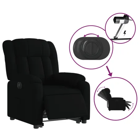 Fauteuil inclinable électrique noir tissu
