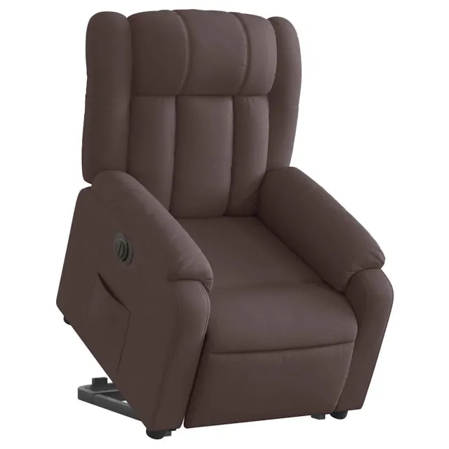 Fauteuil inclinable électrique marron foncé tissu