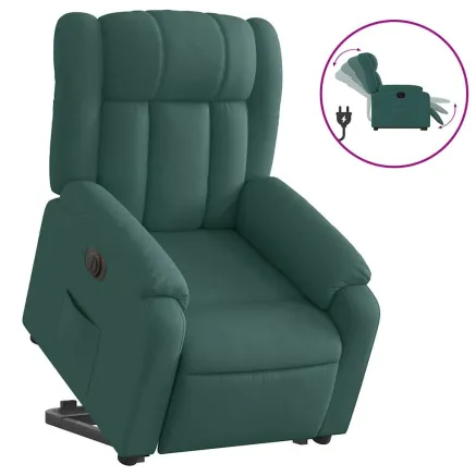 Fauteuil inclinable électrique vert foncé tissu 2