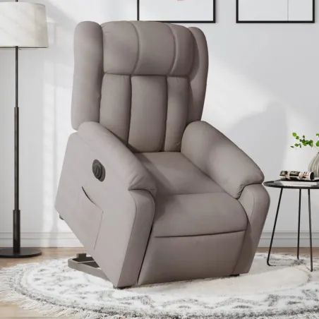 Fauteuil inclinable électrique taupe tissu