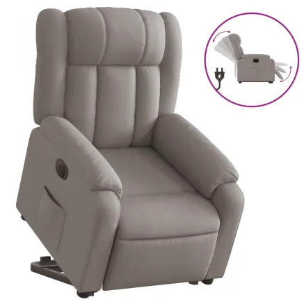Fauteuil inclinable électrique taupe tissu 2