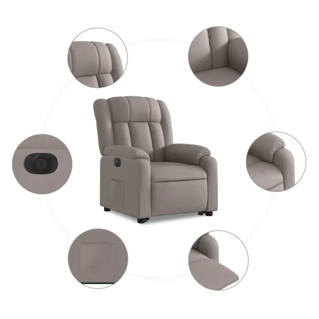 Fauteuil inclinable électrique taupe tissu
