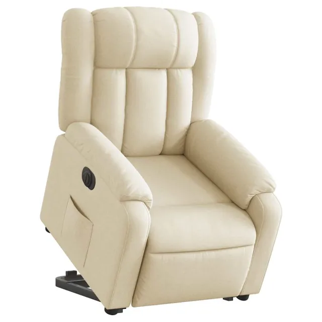 Fauteuil inclinable électrique crème tissu