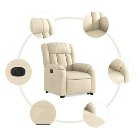 Fauteuil inclinable électrique crème tissu