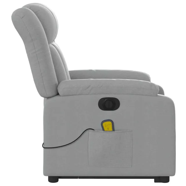 Fauteuil inclinable de massage électrique Gris clair Tissu