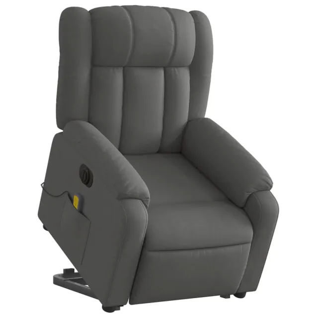 Fauteuil inclinable de massage électrique Gris foncé Tissu