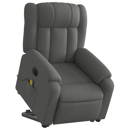 Fauteuil inclinable de massage électrique Gris foncé Tissu
