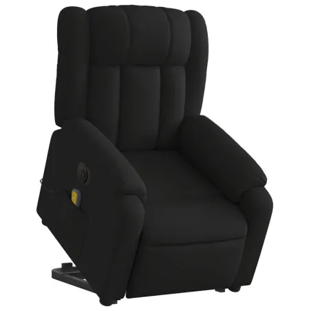 Fauteuil inclinable de massage électrique Noir Tissu