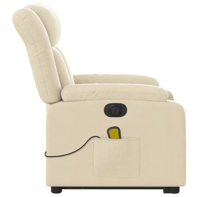 Fauteuil inclinable de massage électrique Crème Tissu