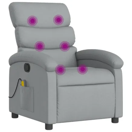 Fauteuil de massage inclinable gris clair tissu 2