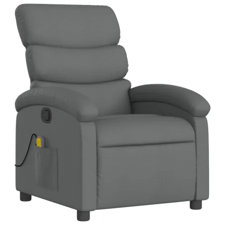Fauteuil de massage inclinable gris foncé tissu
