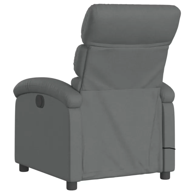 Fauteuil de massage inclinable gris foncé tissu