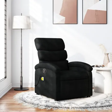Fauteuil de massage inclinable noir tissu