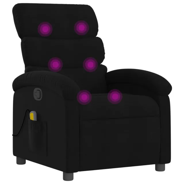 Fauteuil de massage inclinable noir tissu