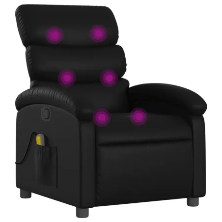 Fauteuil de massage inclinable noir similicuir