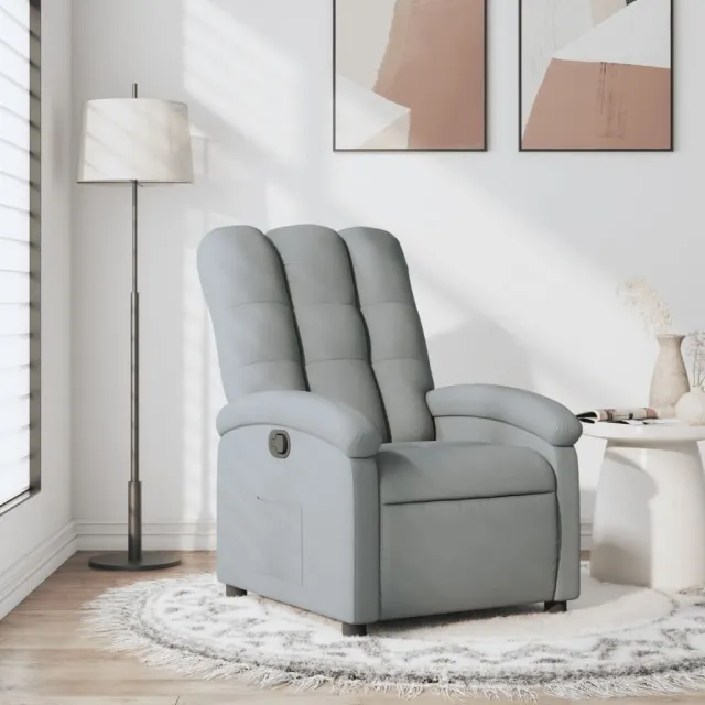 Fauteuil inclinable en tissu gris clair