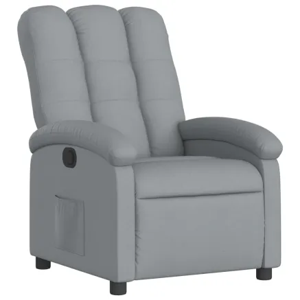 Fauteuil inclinable en tissu gris clair 2