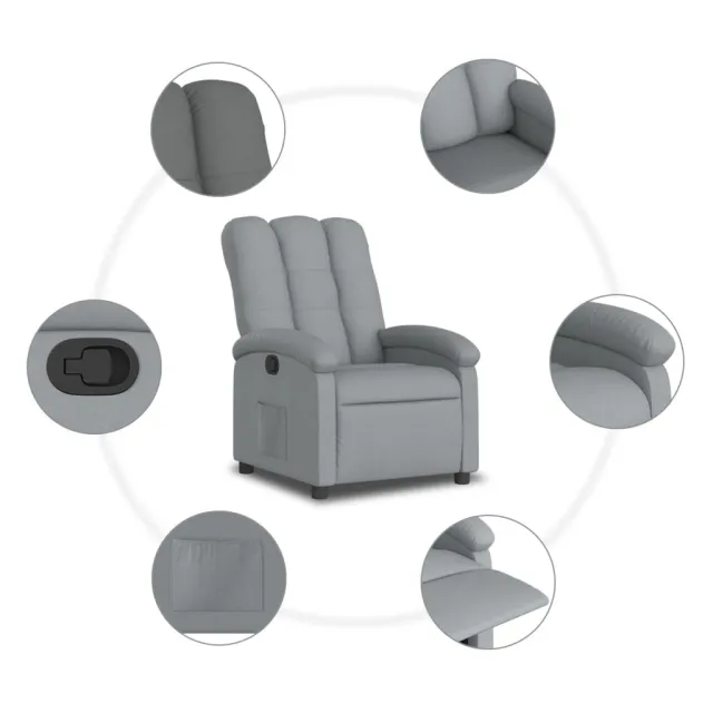 Fauteuil inclinable en tissu gris clair