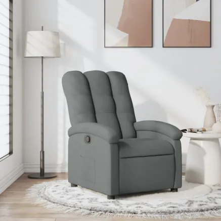 Fauteuil inclinable en tissu gris foncé