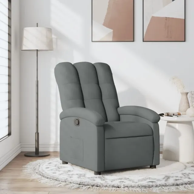 Fauteuil inclinable en tissu gris foncé